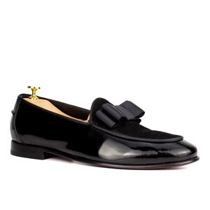 BowTie Black Men's Genuine Leather Loafer